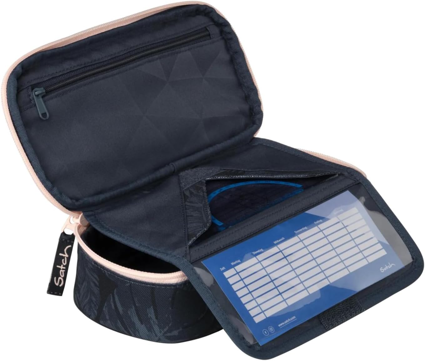 Schlamperbox mit Trennfach, Midnight Jungle - Blau