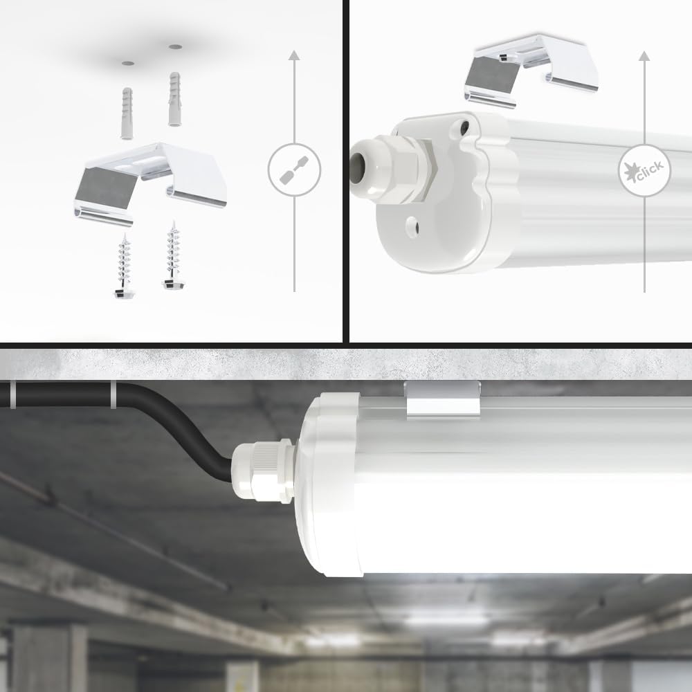 LED Feuchtraumleuchten-Set, 6er Set
