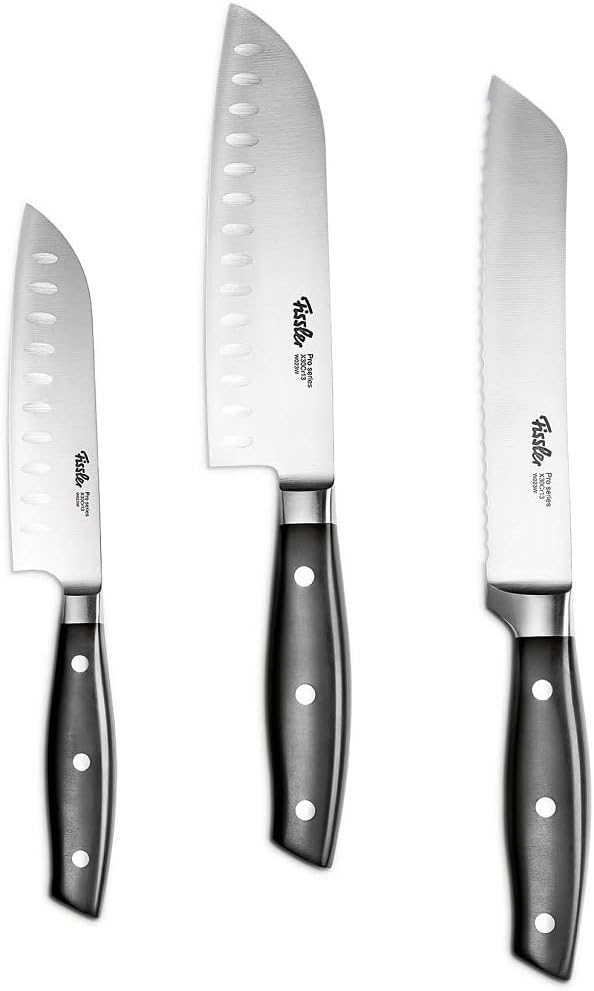 Pro Series Messerset, 3-teiliges Santoku- und Brotmesser-Set, Messerset 3 Tlg