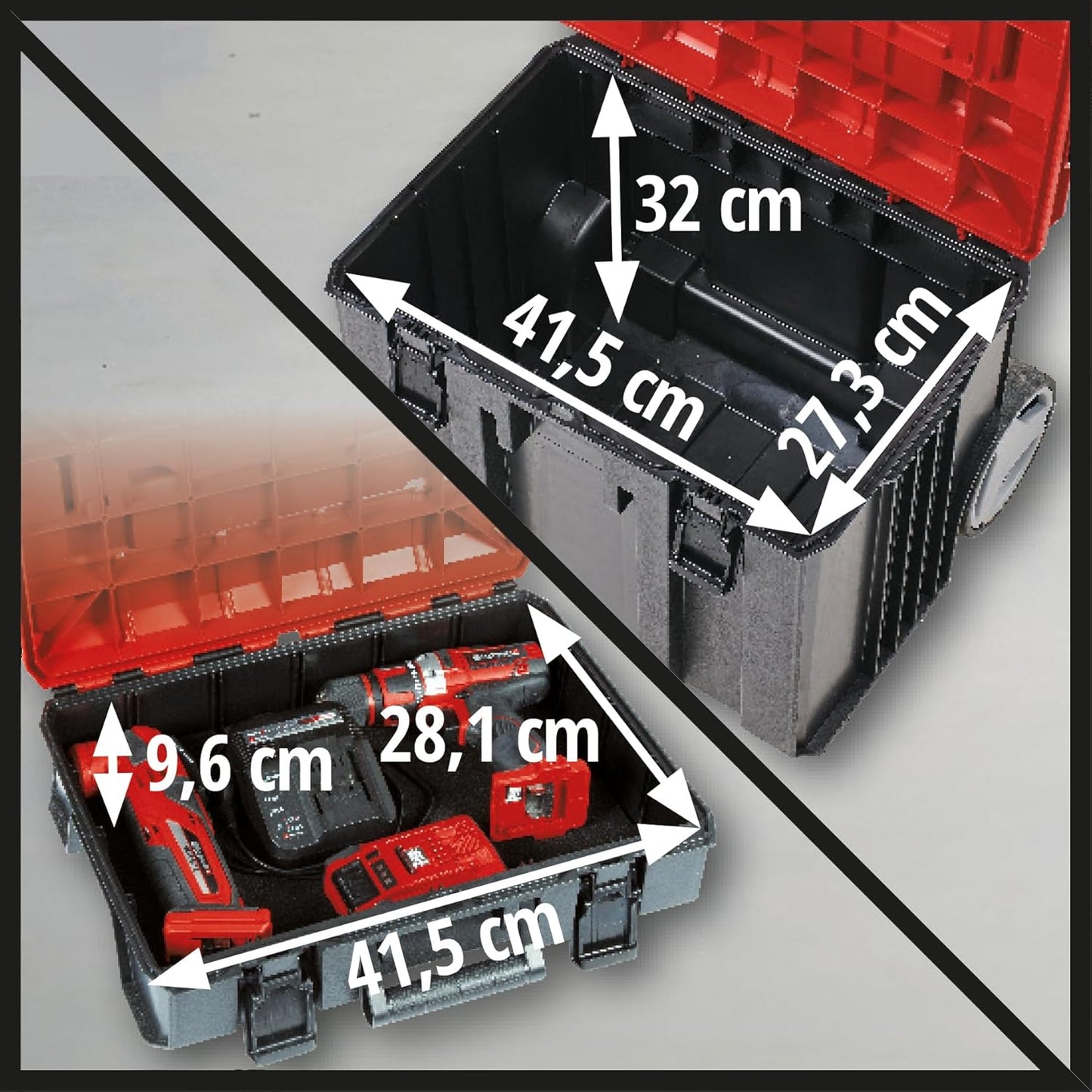 E-Case Tower Systemkoffer-Set, 3-teilig, stapelbar, E-Case Tower