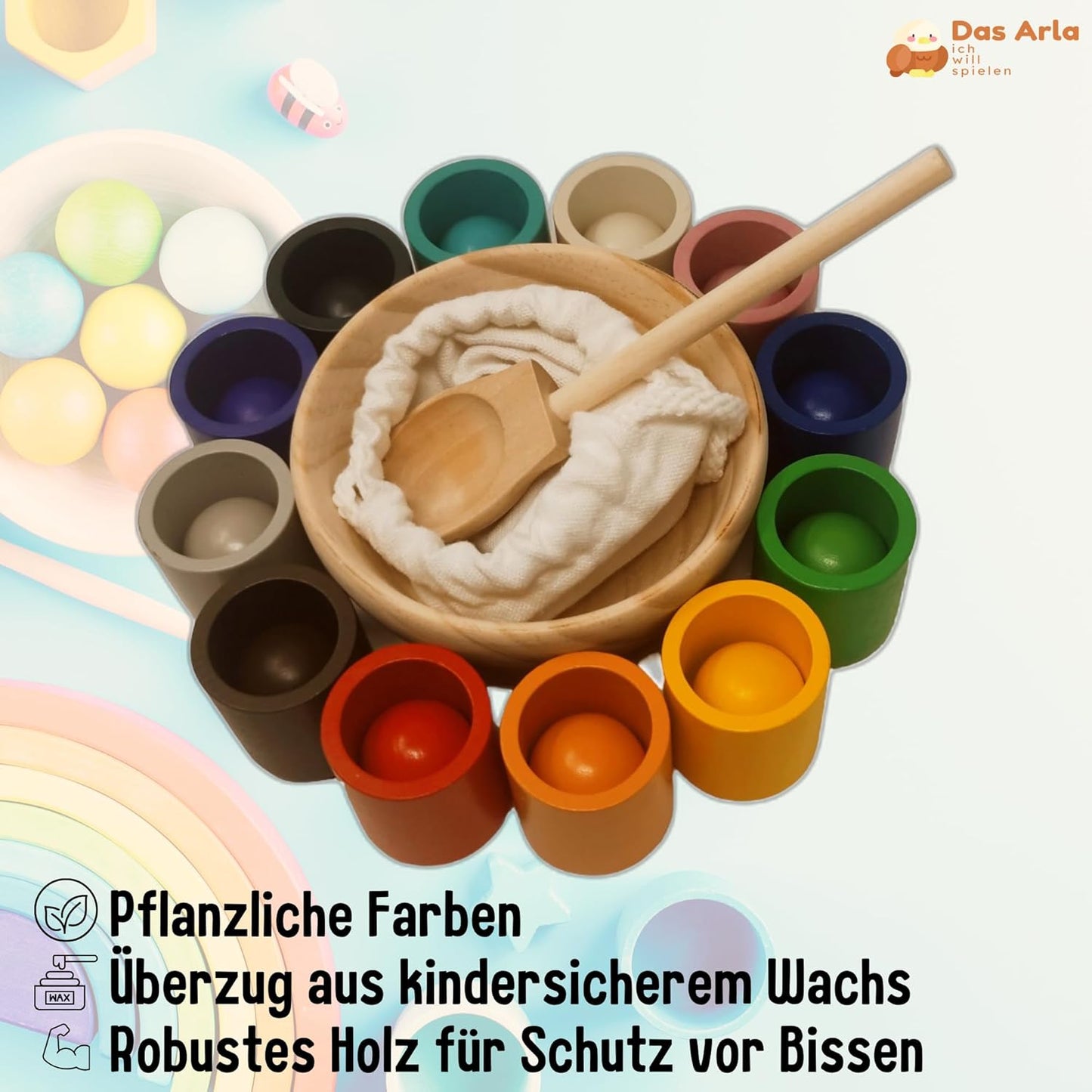 Holzspielzeug Montessori zum Sortieren & Zählen