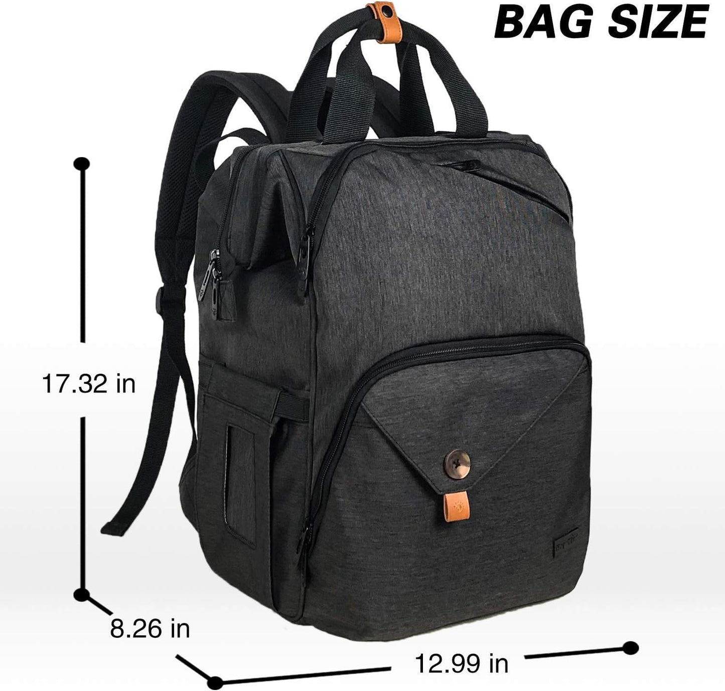 Baby Wickelrucksack mit grosser Kapazität, L Schwarz