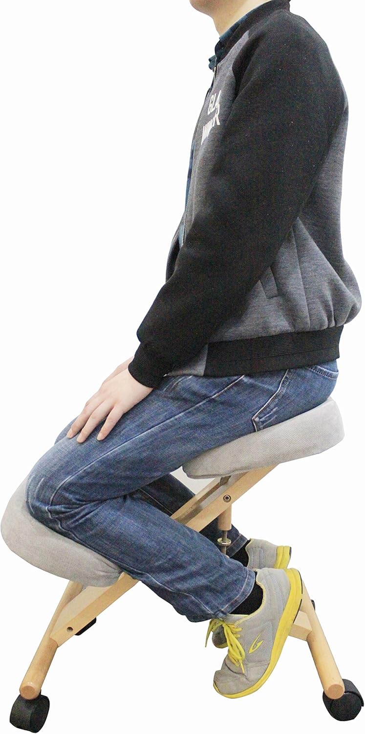 Ergonomischer verstellbarer Knie-Hocker, Beige
