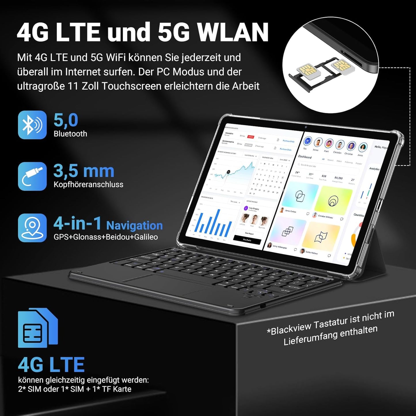 Tab 16 Pro Tablet, 11 zoll Blau