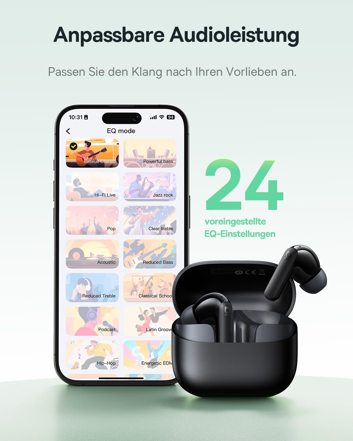 EP10 NC In-Ear Kopfhörer mit Geräuschunterdrückung, Schwarz