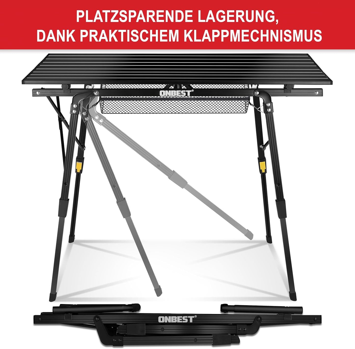 Camping-Klapptisch, Schwarz