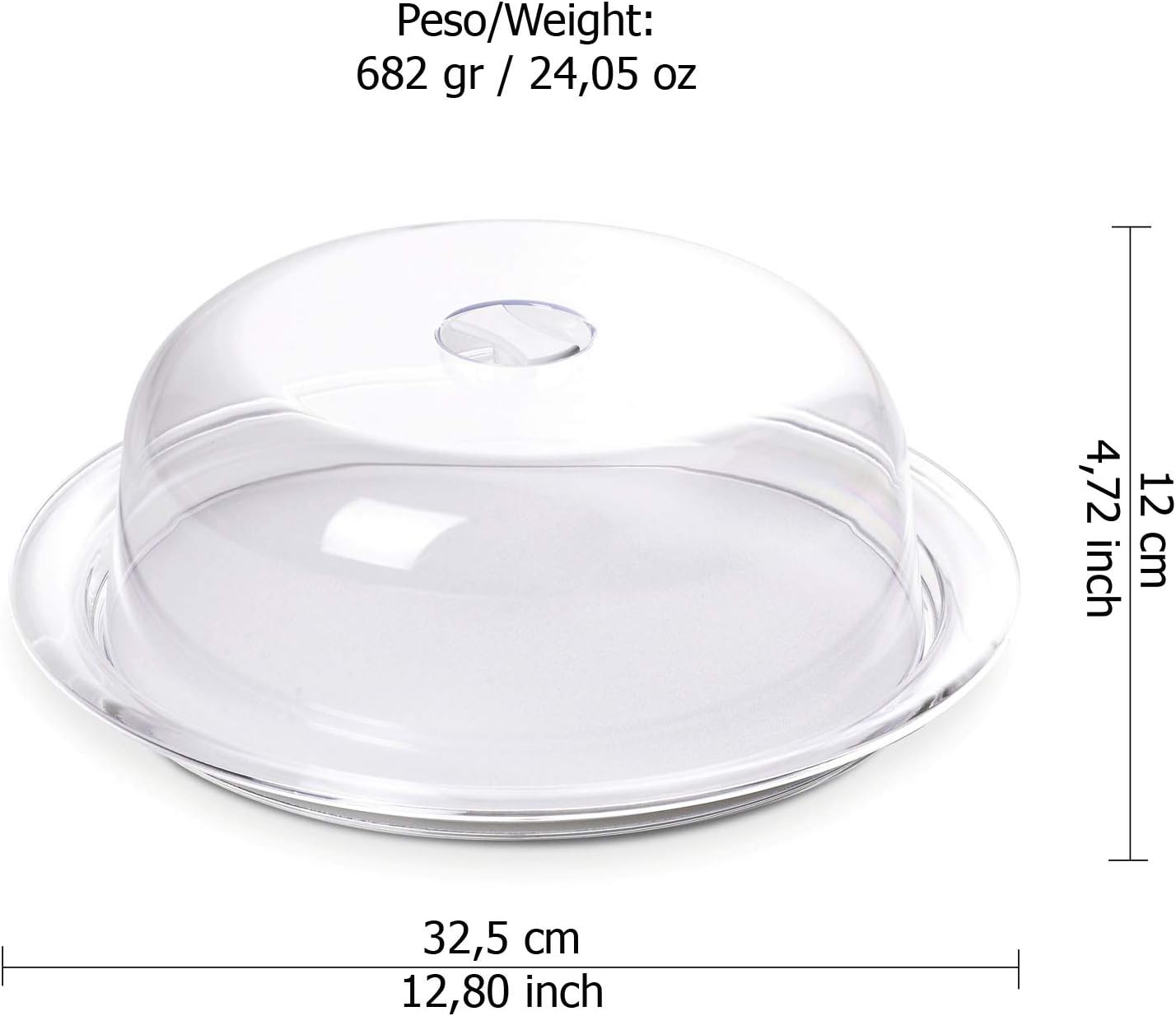Kuchenhalter mit Tablett, Transparent