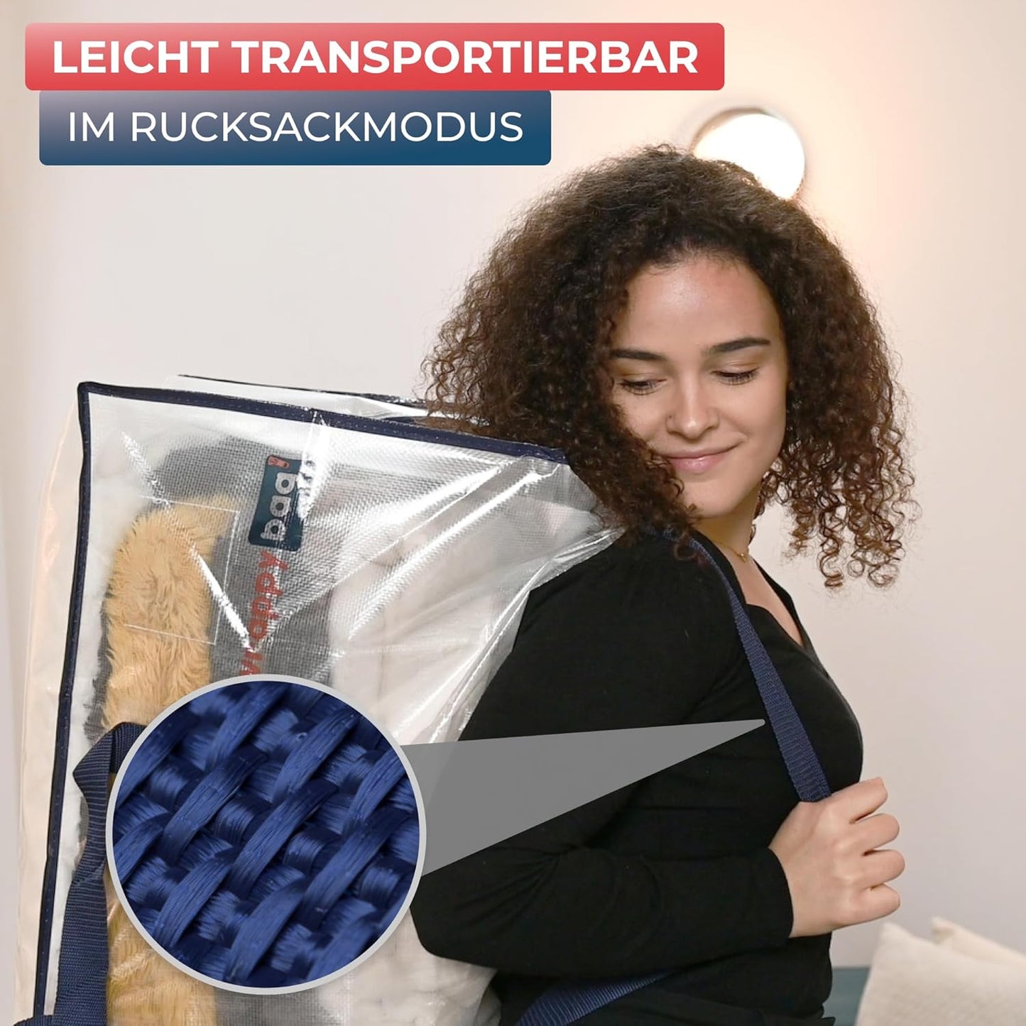 Grosse Kunststoff-Aufbewahrungstaschen, 4 Stück Transparentem Kunststoff