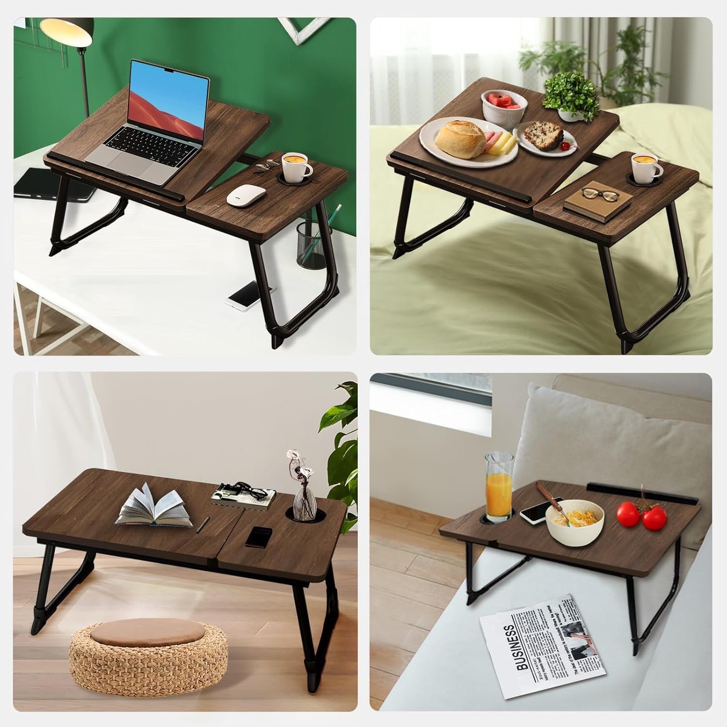 Klappbarer Laptoptisch, Braun