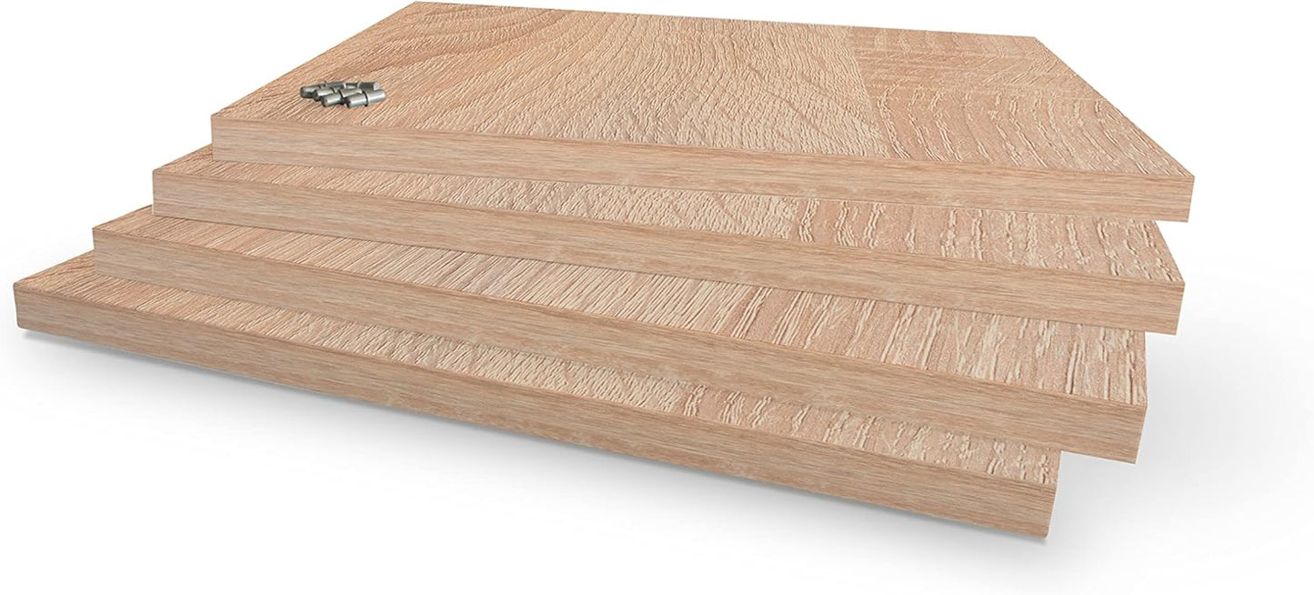 4-teiliges Einlegeböden Set für Mehrzweckschrank und Regal, Sonoma - Eiche