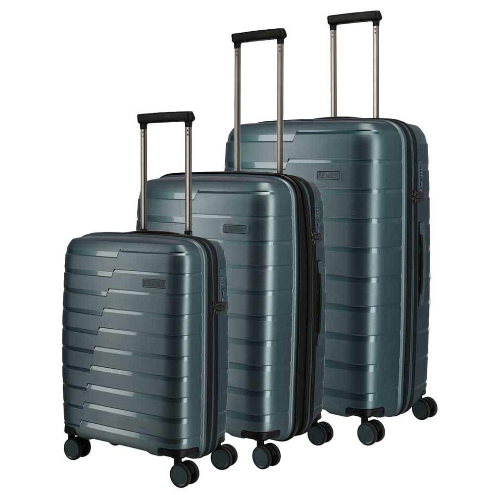 3-teiliges Hartschalen-Trolley-Set, Eisblau