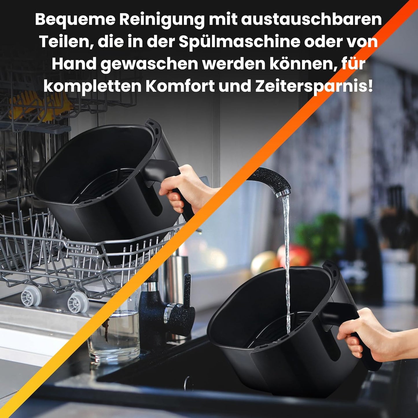 Heissluftfritteuse mit 8 Funktionen, 5.2 LITER