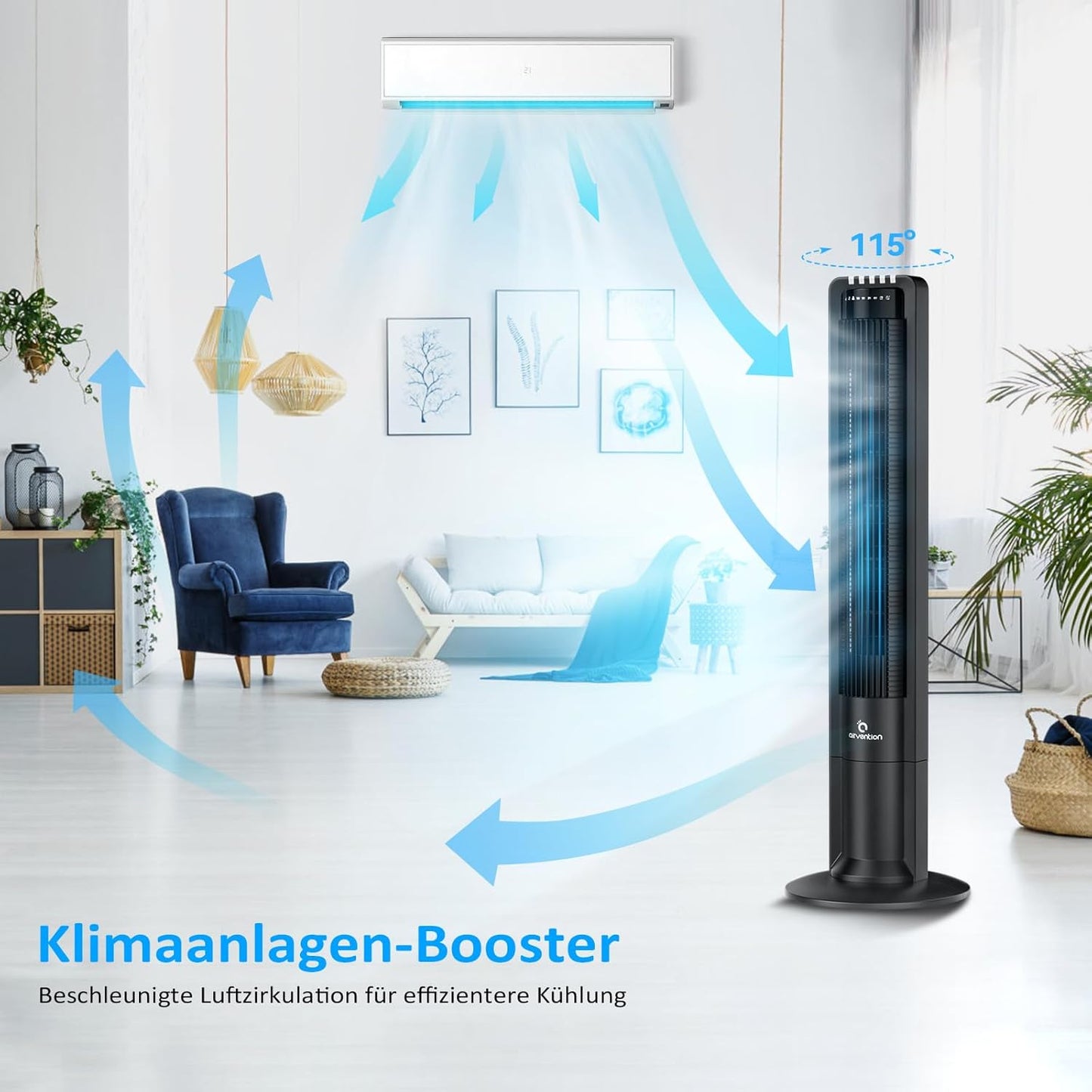 Turmventilator mit Fernbedienung