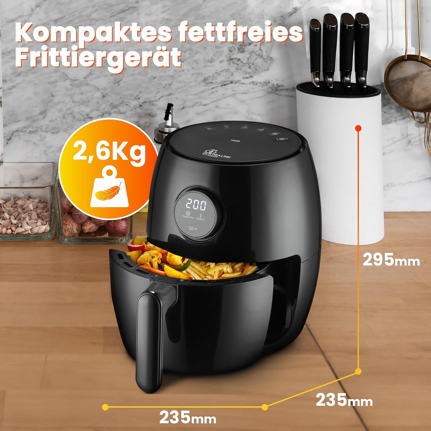 Smart Life Air Fryer SJ-200, 2 LITER