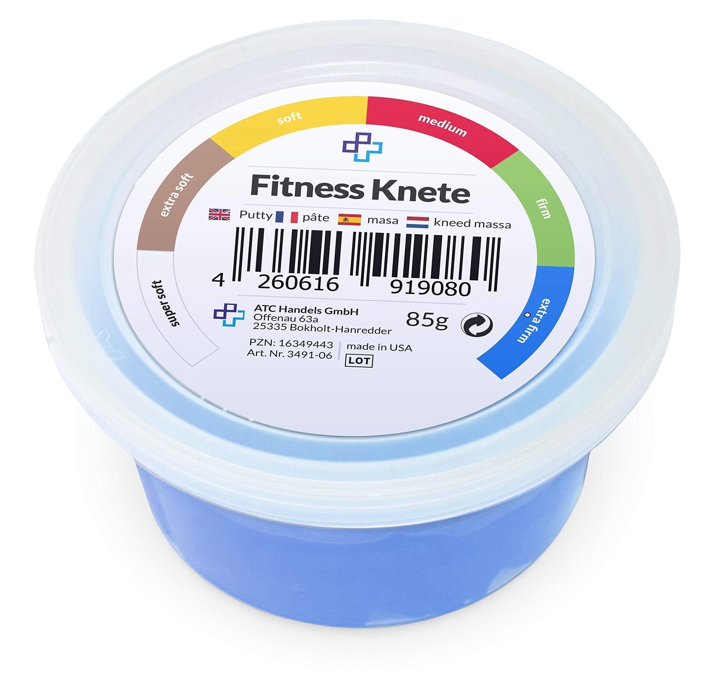 Fitnessknete, extra fest, 2,25kg blau, extra fest