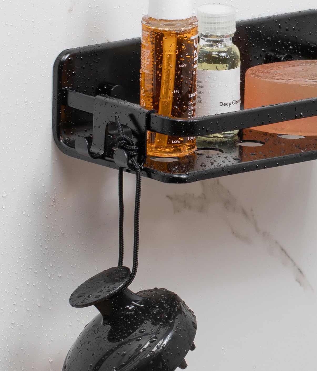Duschablage, Schwarz - Eck - Duschkorb ohne Bohren