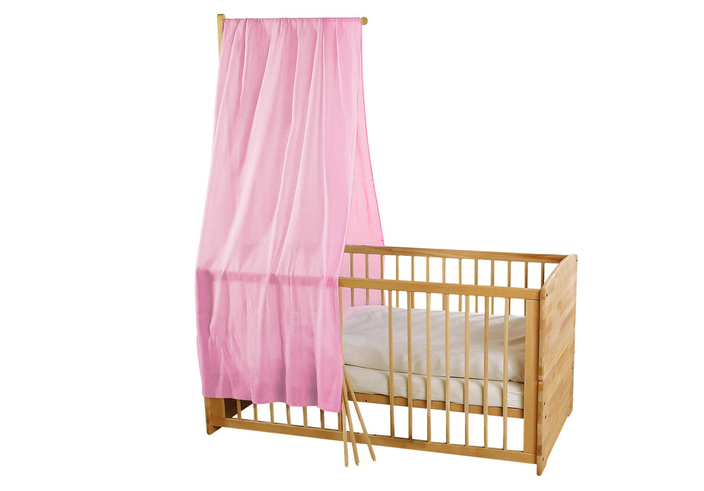 Baby Betthimmel aus Baumwolle, 115 x 300 cm Altrosa
