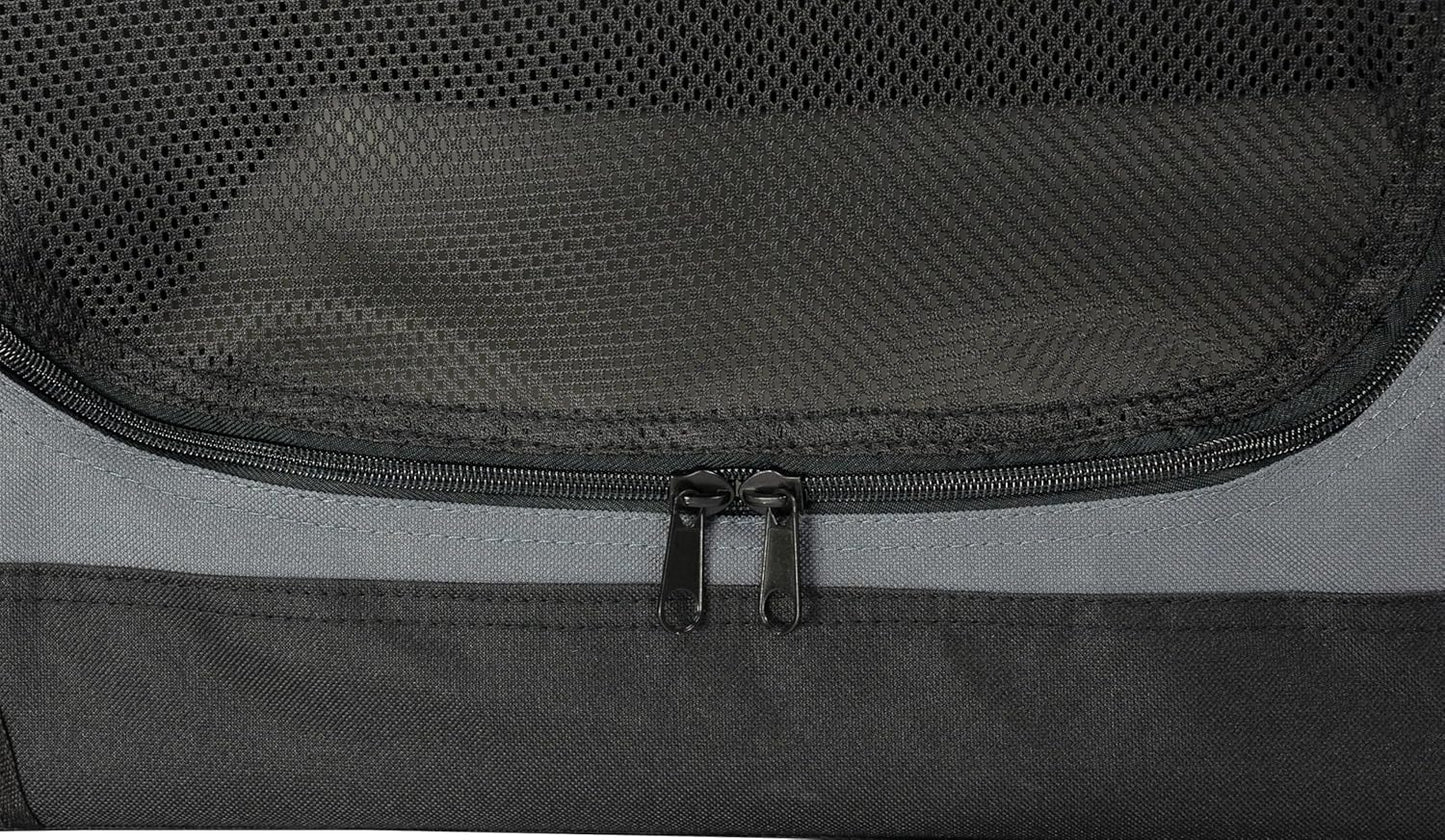 Faltbare Hundebox mit Sicherheitsgurtlaschen, XL Grau