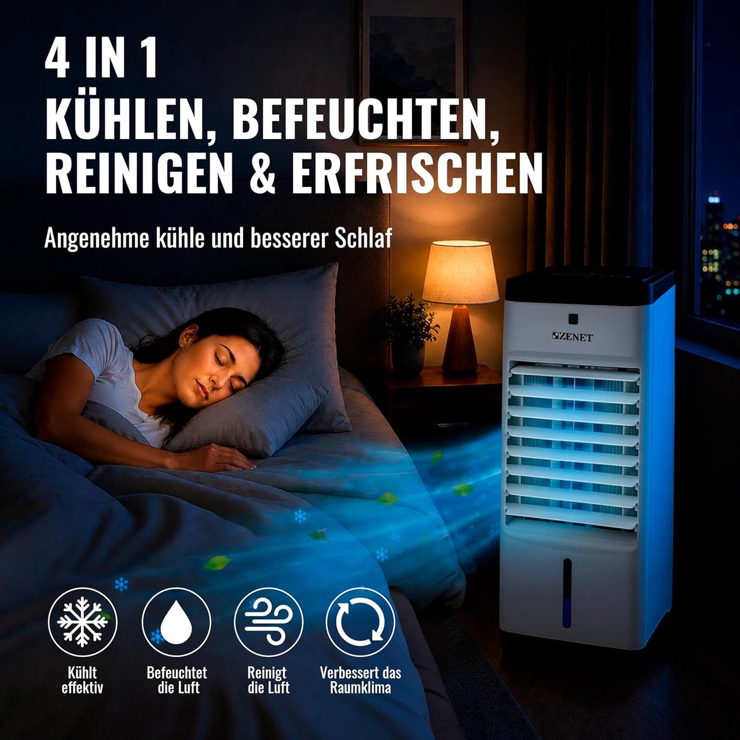 Luftkühler & Klimaanlage 4-in-1 mit Fernbedienung