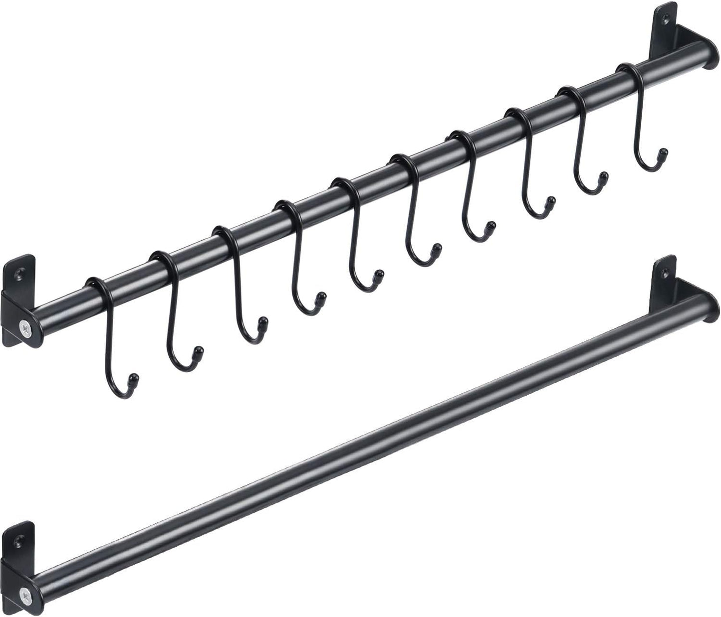 Küchenhalter mit 10 S-Haken, 2 stange küchenutensilien