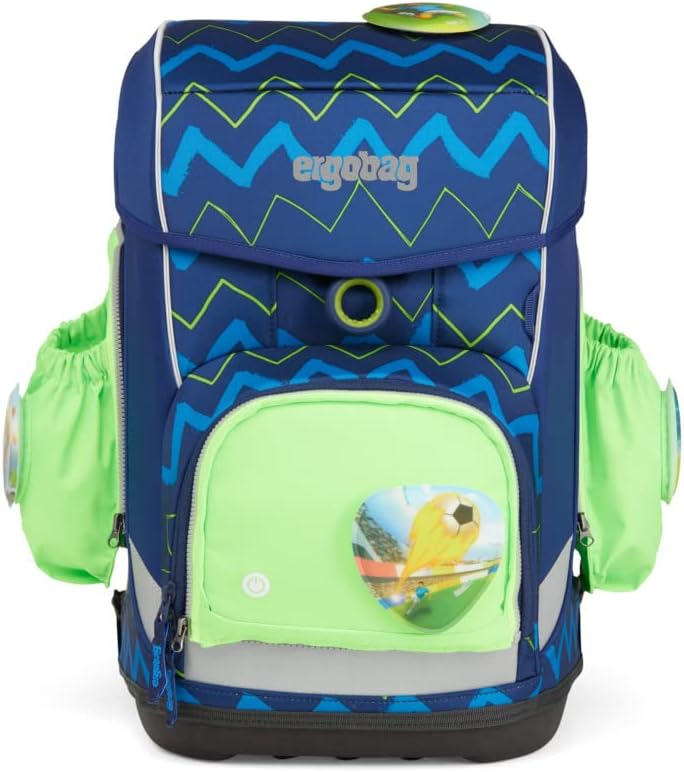 Fluo LED Seitentaschen-Set für Schulranzen, Einheitsgrösse Grün (Verde)