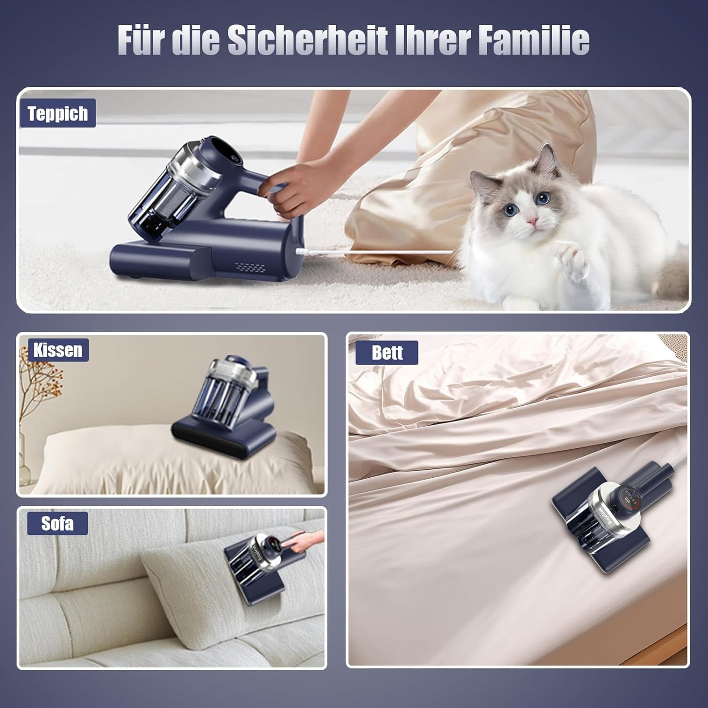 Matratzensauger mit UV-Licht & HEPA-Filter