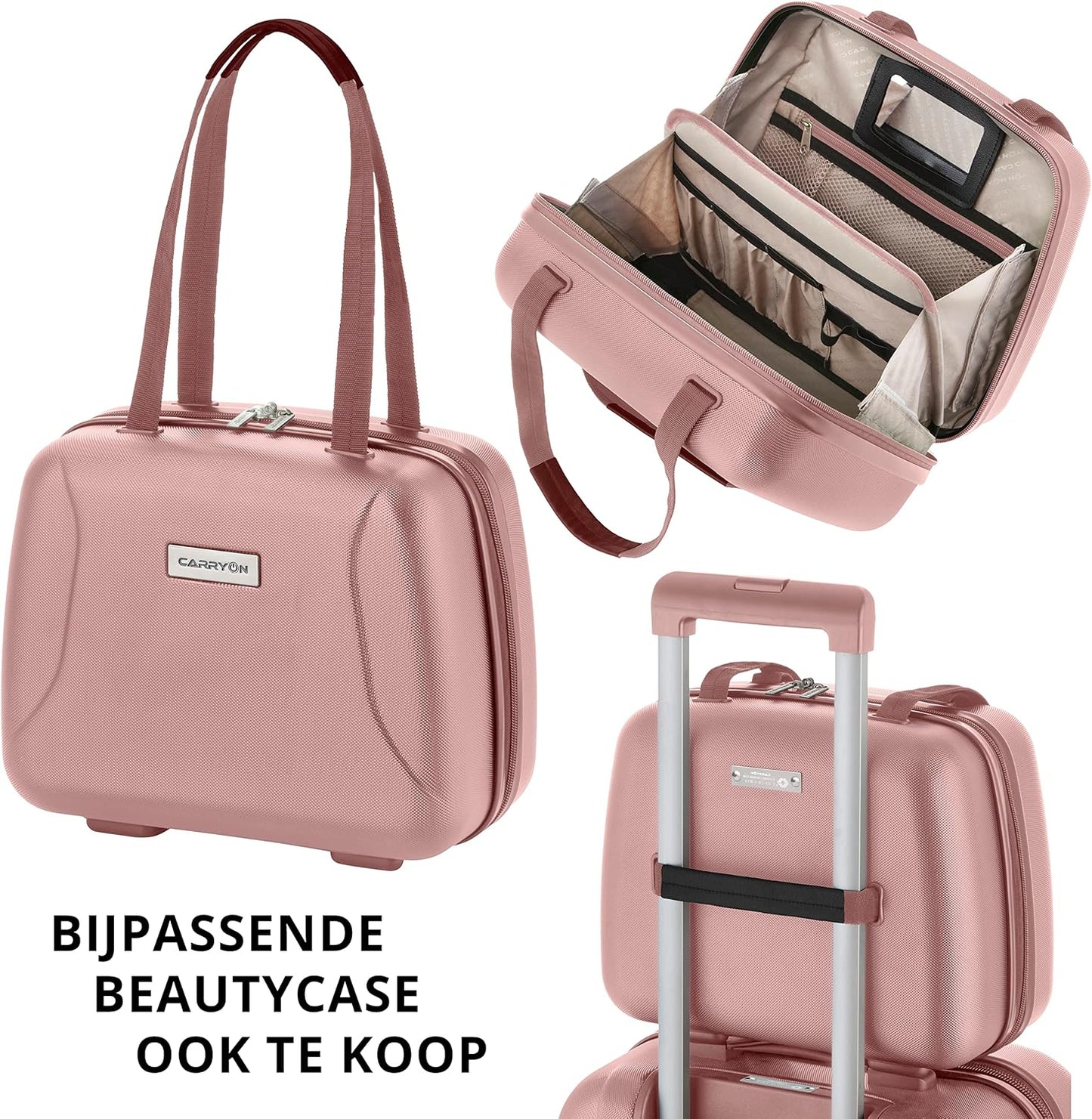 Hartschalen Handgepäck Koffer 55cm Kabinentrolley, Rosa Kleine