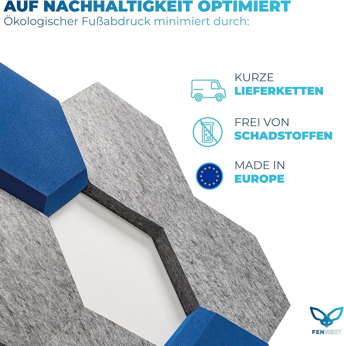 Schallabsorber Wand-Akustikbild, Starterset "HYBRID BLAU"