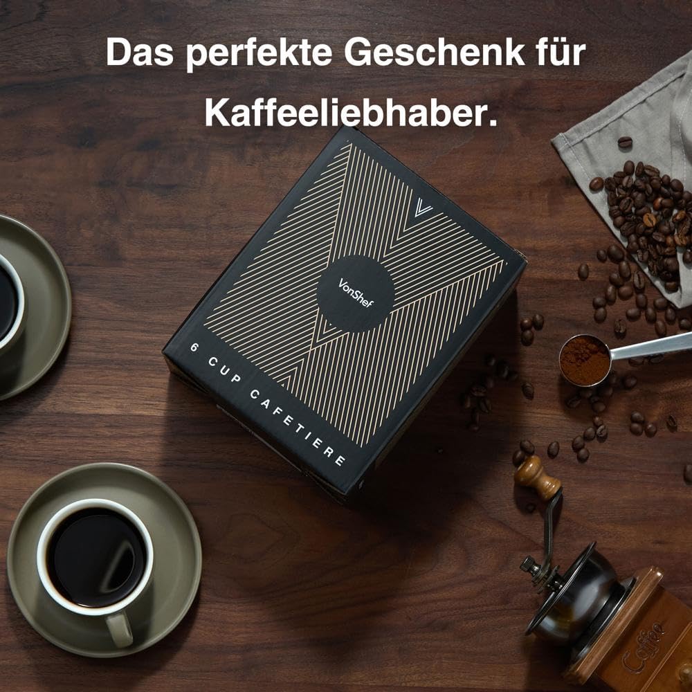Kaffeepresse für 6 Tassen, Isolierter Kaffeebereiter, 800ml/6 Tassen