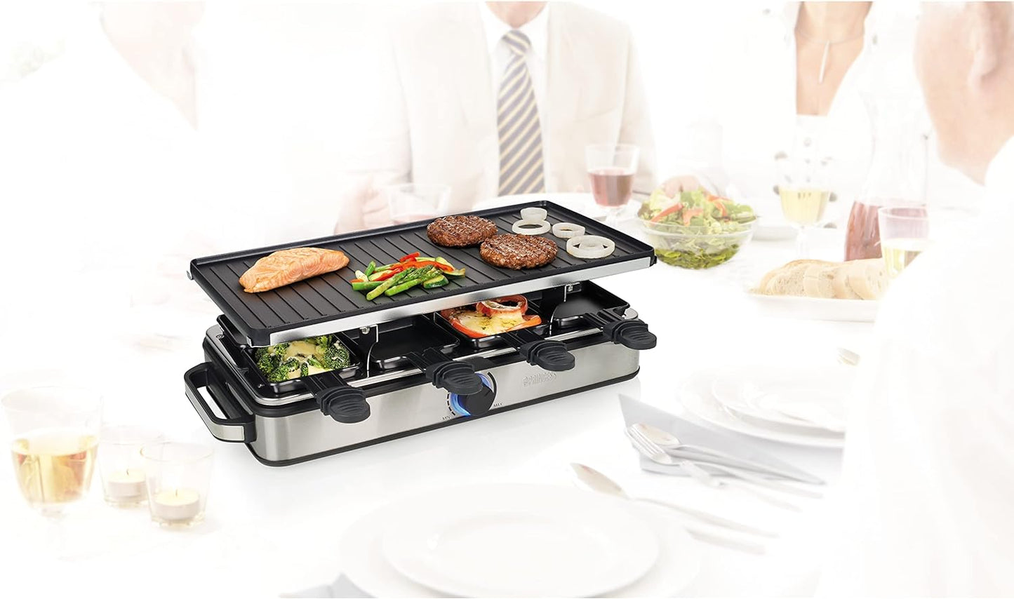 Raclette 8 Grill Deluxe, Ohne Steinplatte