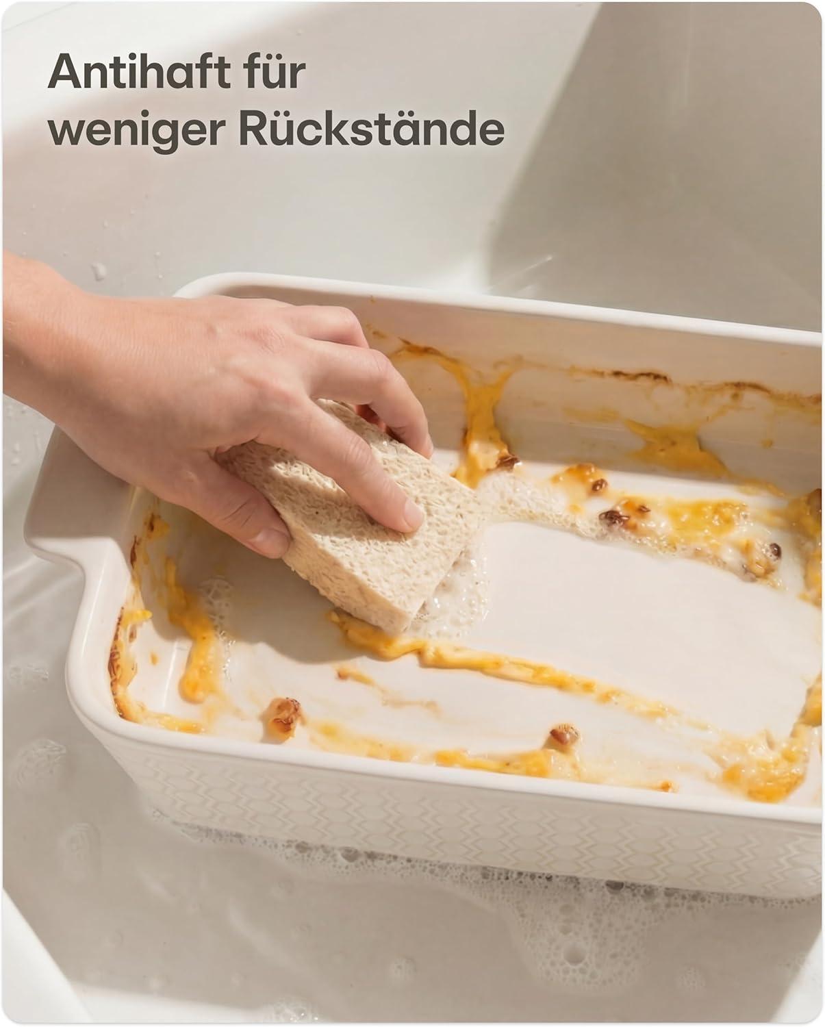 Auflaufform mit extra hohem Rand, Weiss
