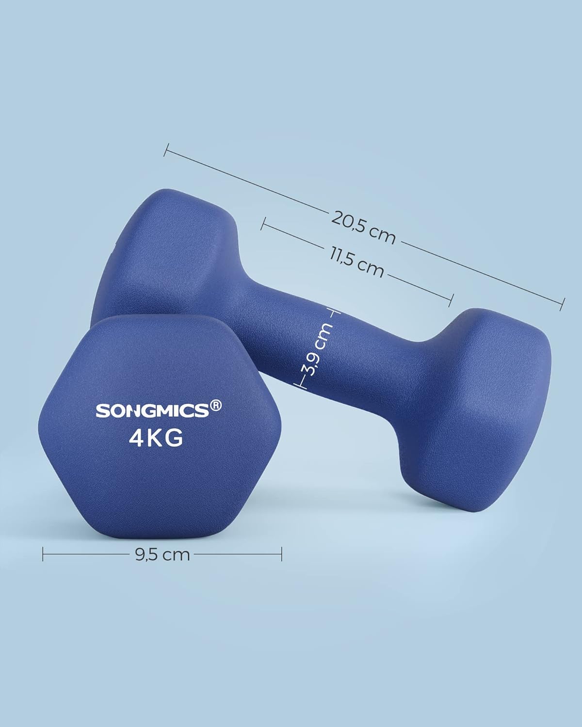 2er-Set Kurzhantel (4 kg), 2 x 4 kg, hafenblau