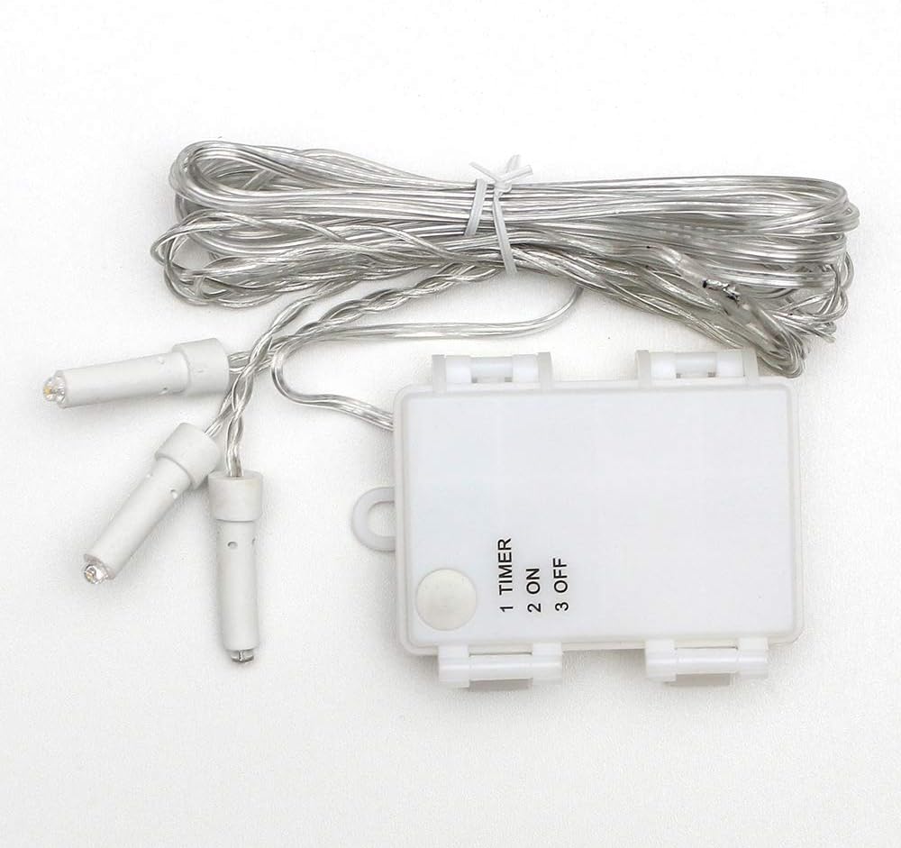 3er-Set Weihnachtssterne mit Timer, Weiss mit Batteriefach