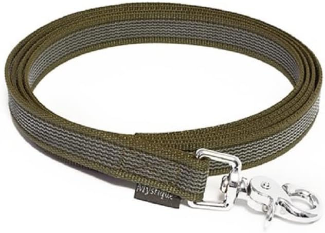 Gummierte Hundeleine ohne Handschlaufe, 1m khaki