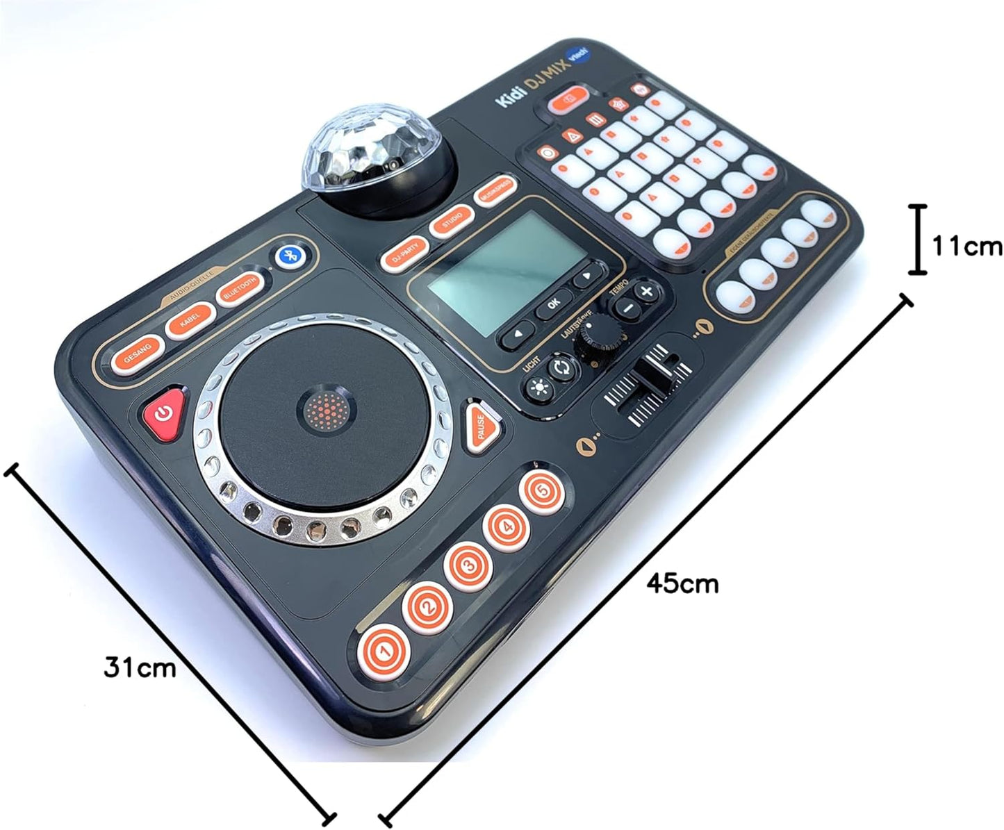 Kidi DJ Mix DJ-Mischpult für Kinder, Schwarz