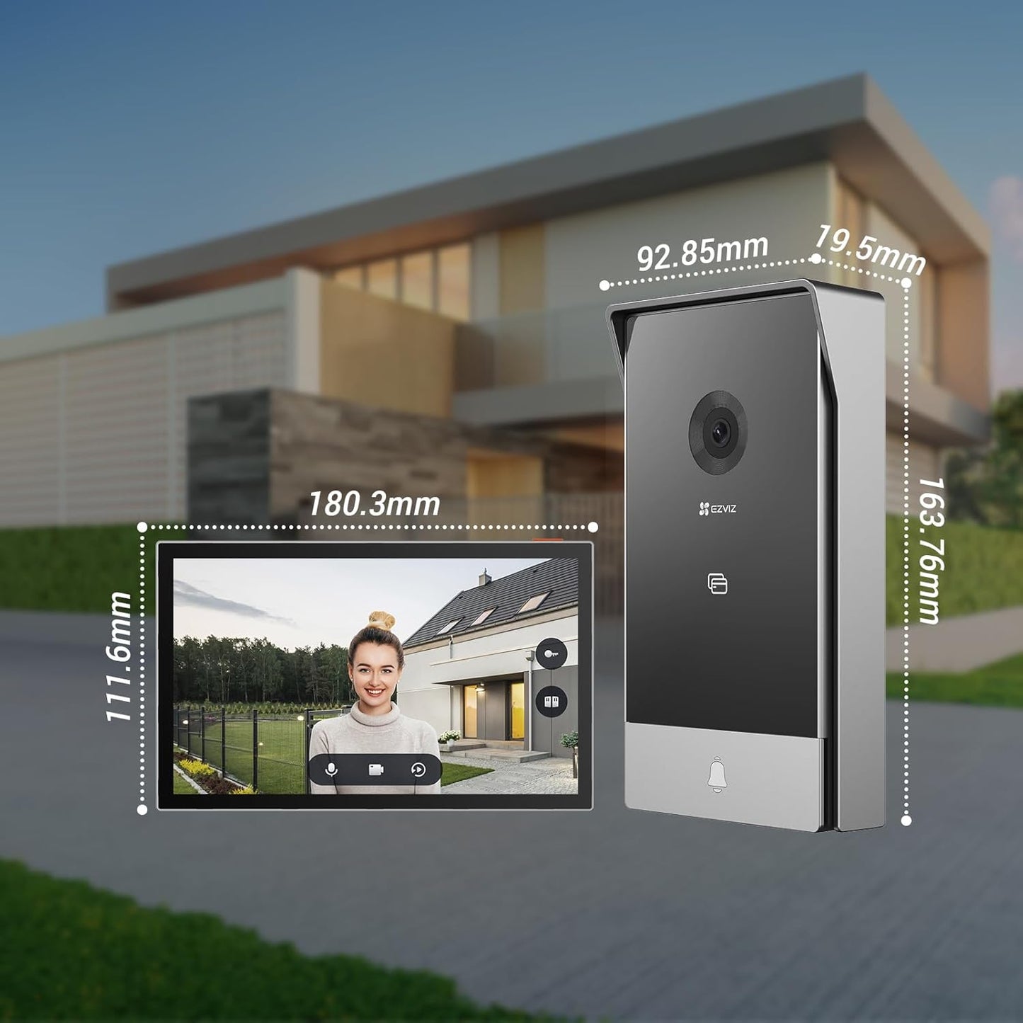 Video-Türsprechanlage mit Kamera und Touchscreen, Türsprechanlage Cp7
