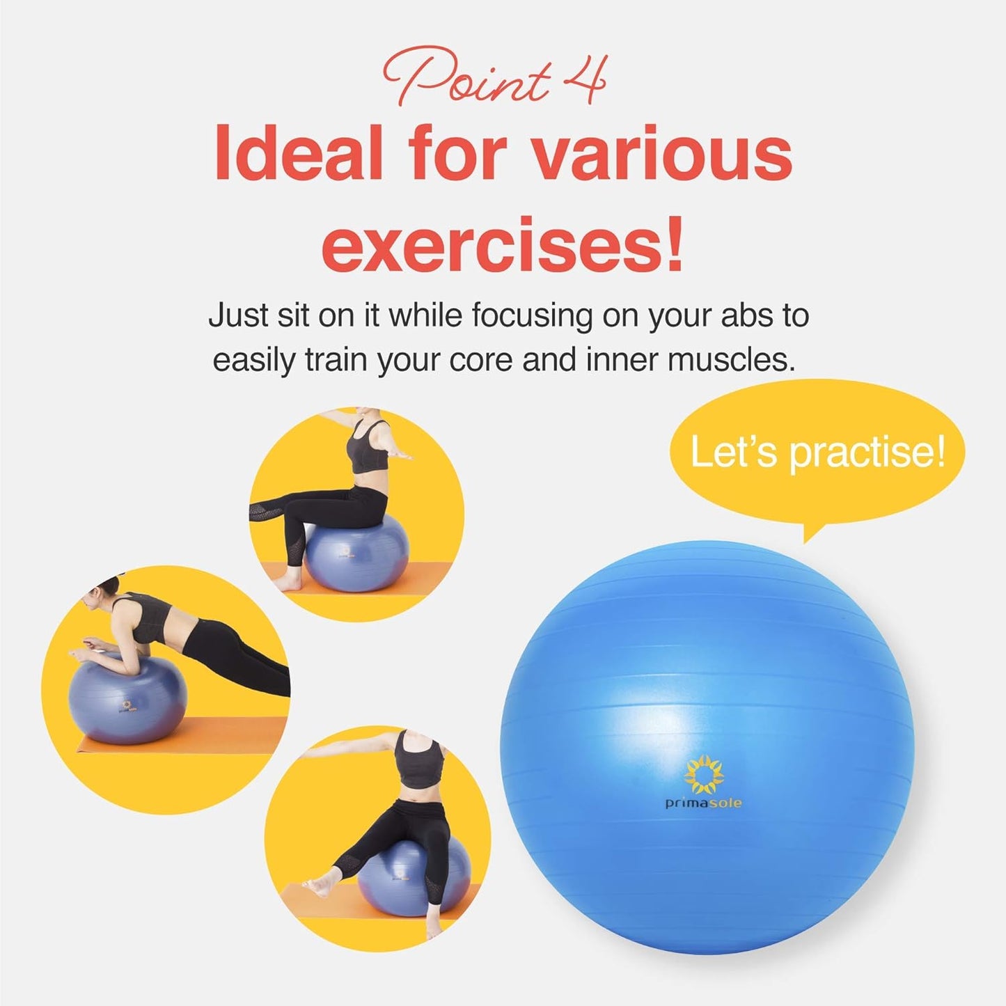 Gymnastikball für Fitness und Schwangerschaft, 25.6 inch & 65 cm blau