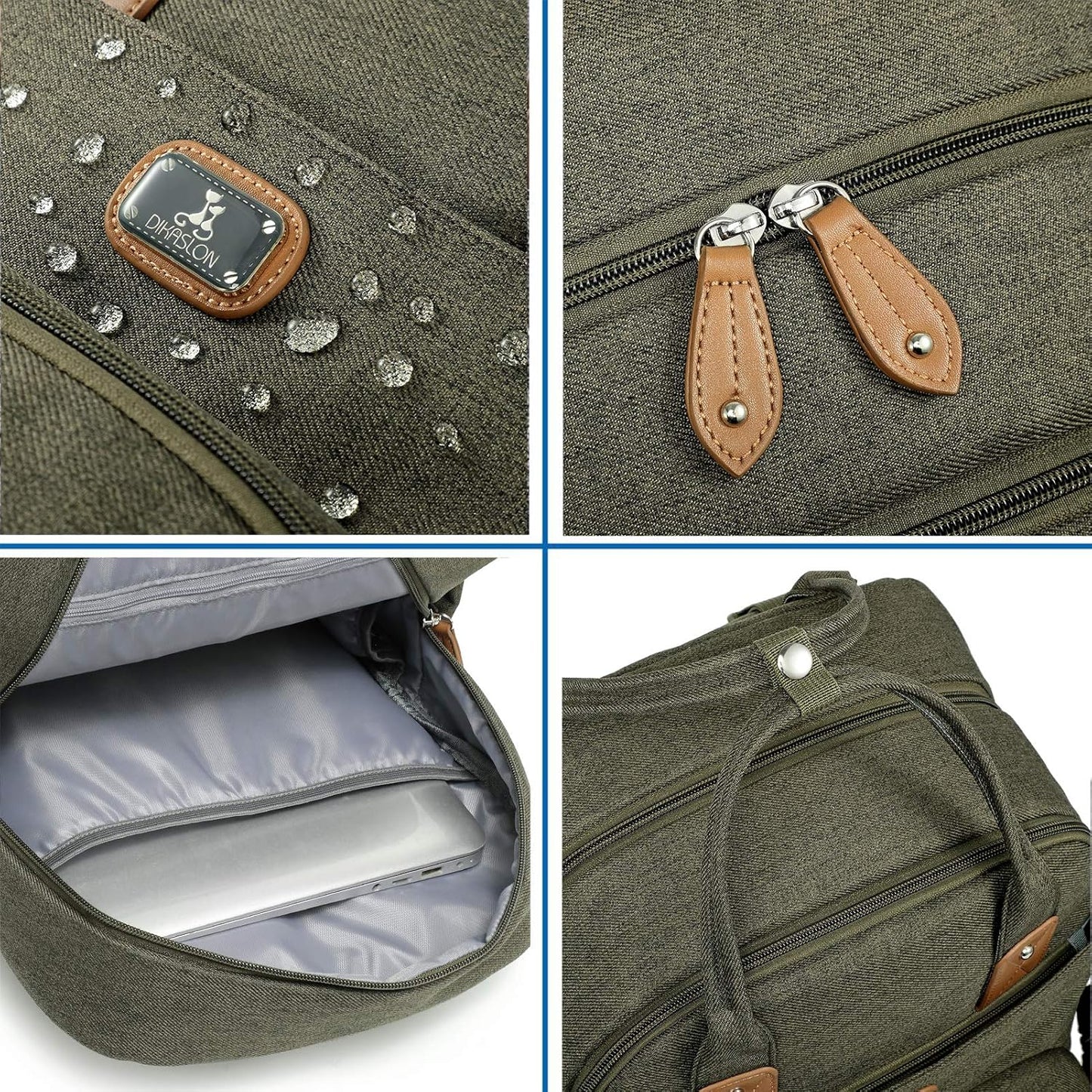 Wickelrucksack mit Wickelauflage, Armeegrün