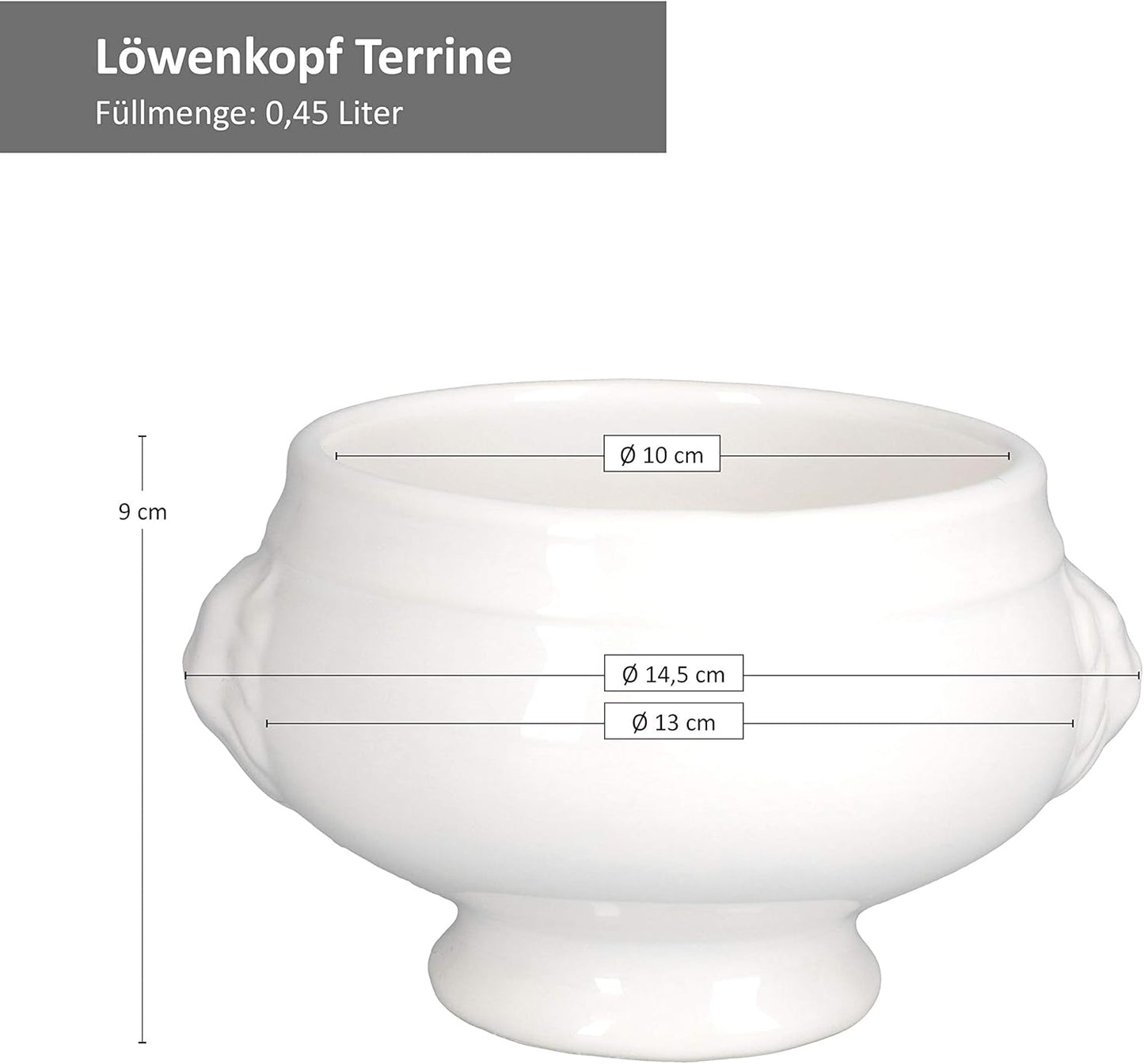 7-teiliges Suppenterrine-Set mit Löwenkopf