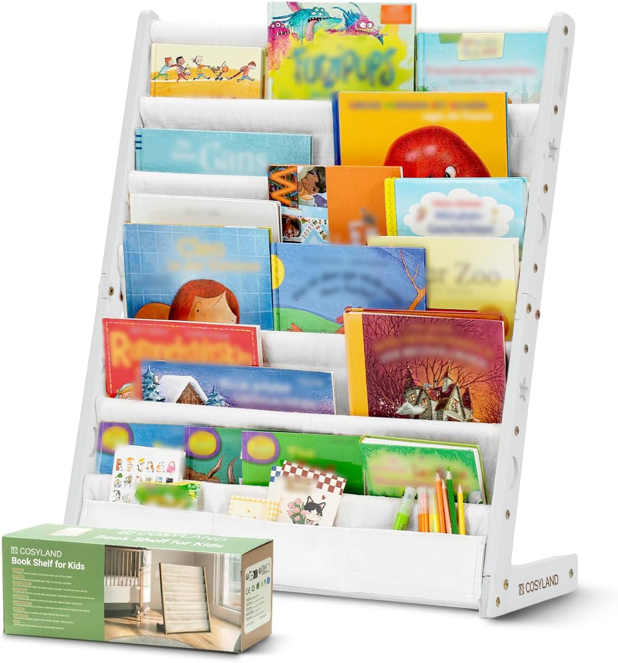 Kinderbücherregal, Weiss Large