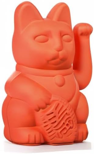 Winkekatze, 15x10,5x8,5 cm Neon Orange