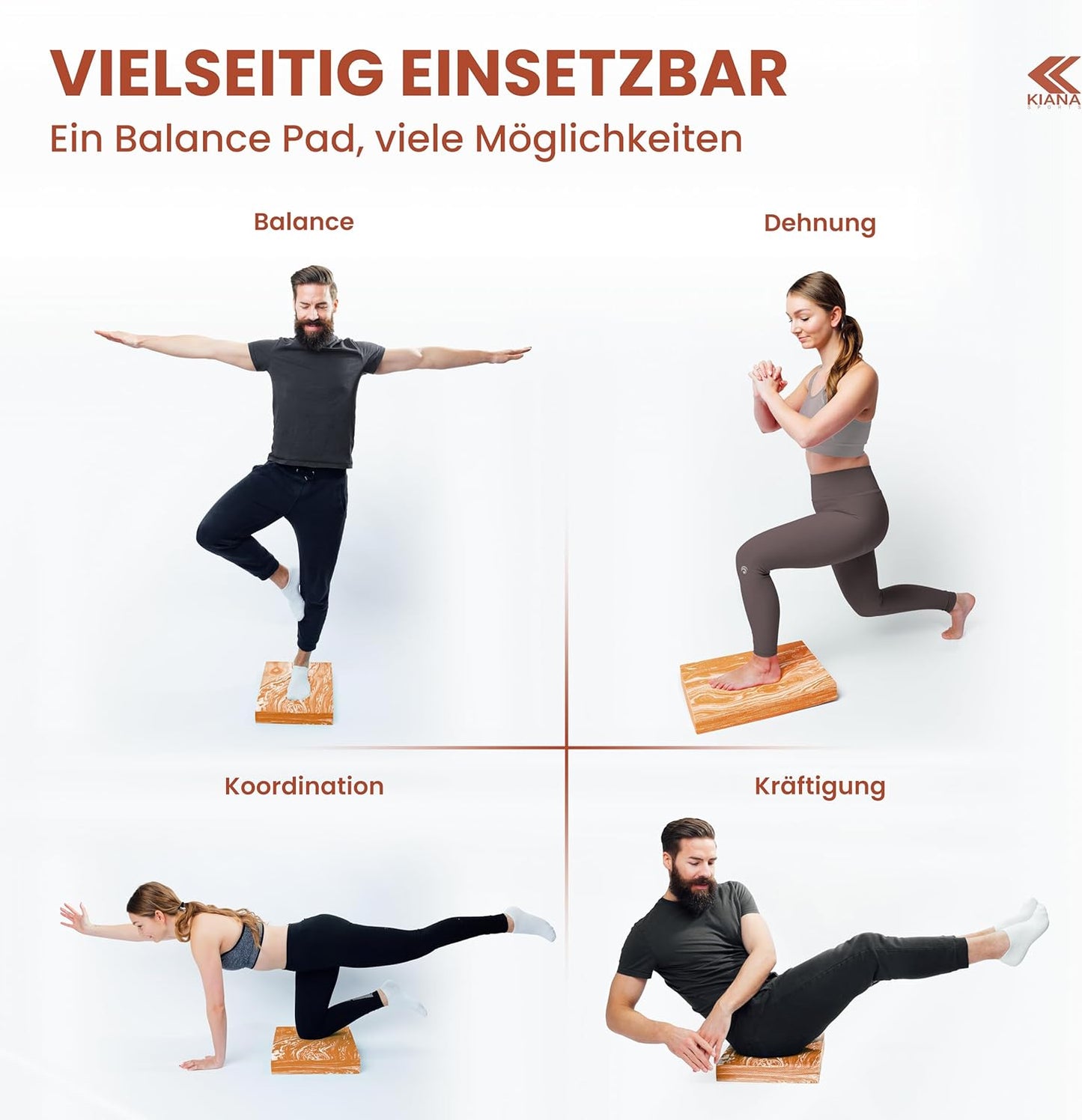 Balance Pad, 40 x 32 x 6 cm Braun
