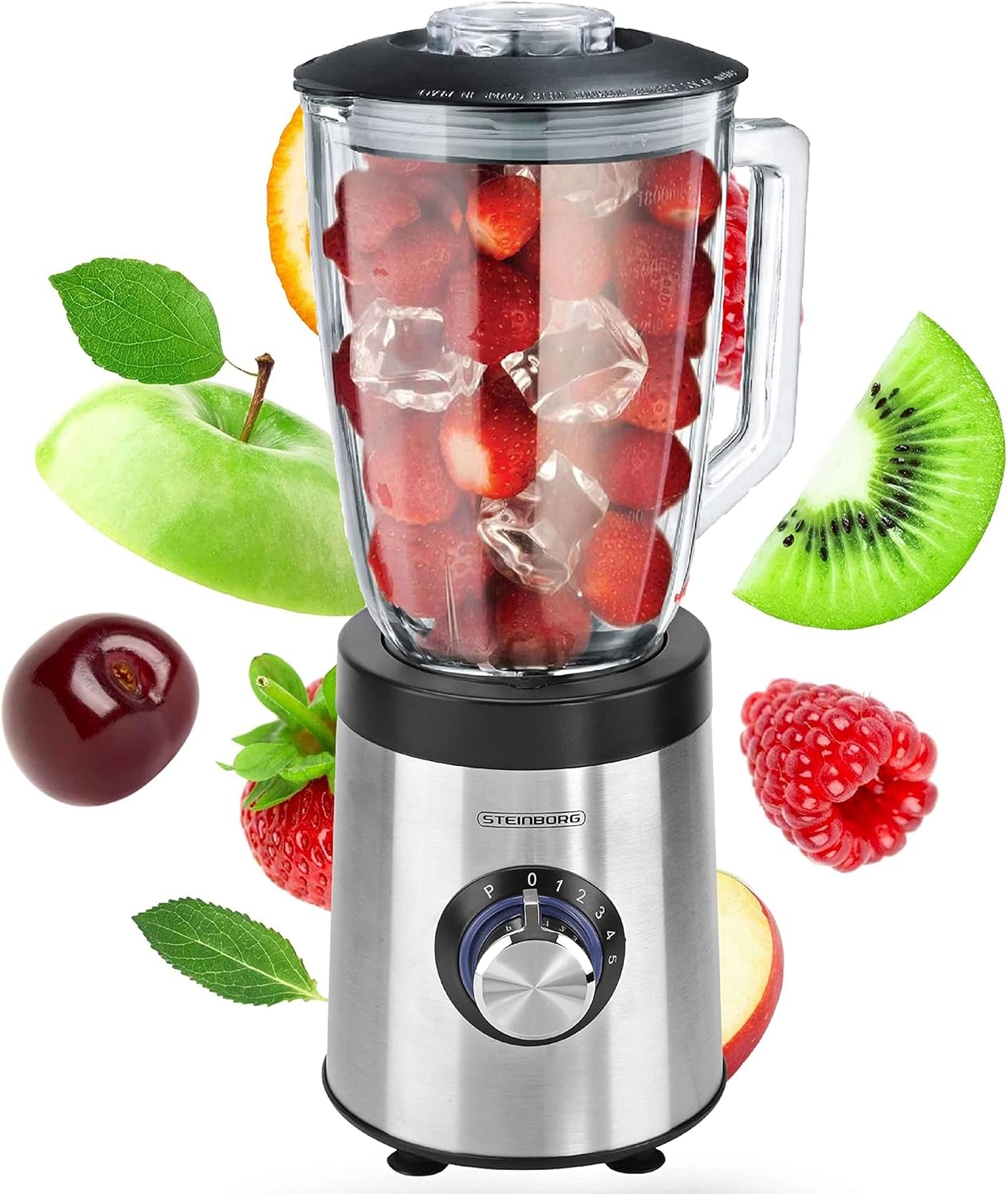 Standmixer 800W mit Glasbehälter & Pulsfunktion