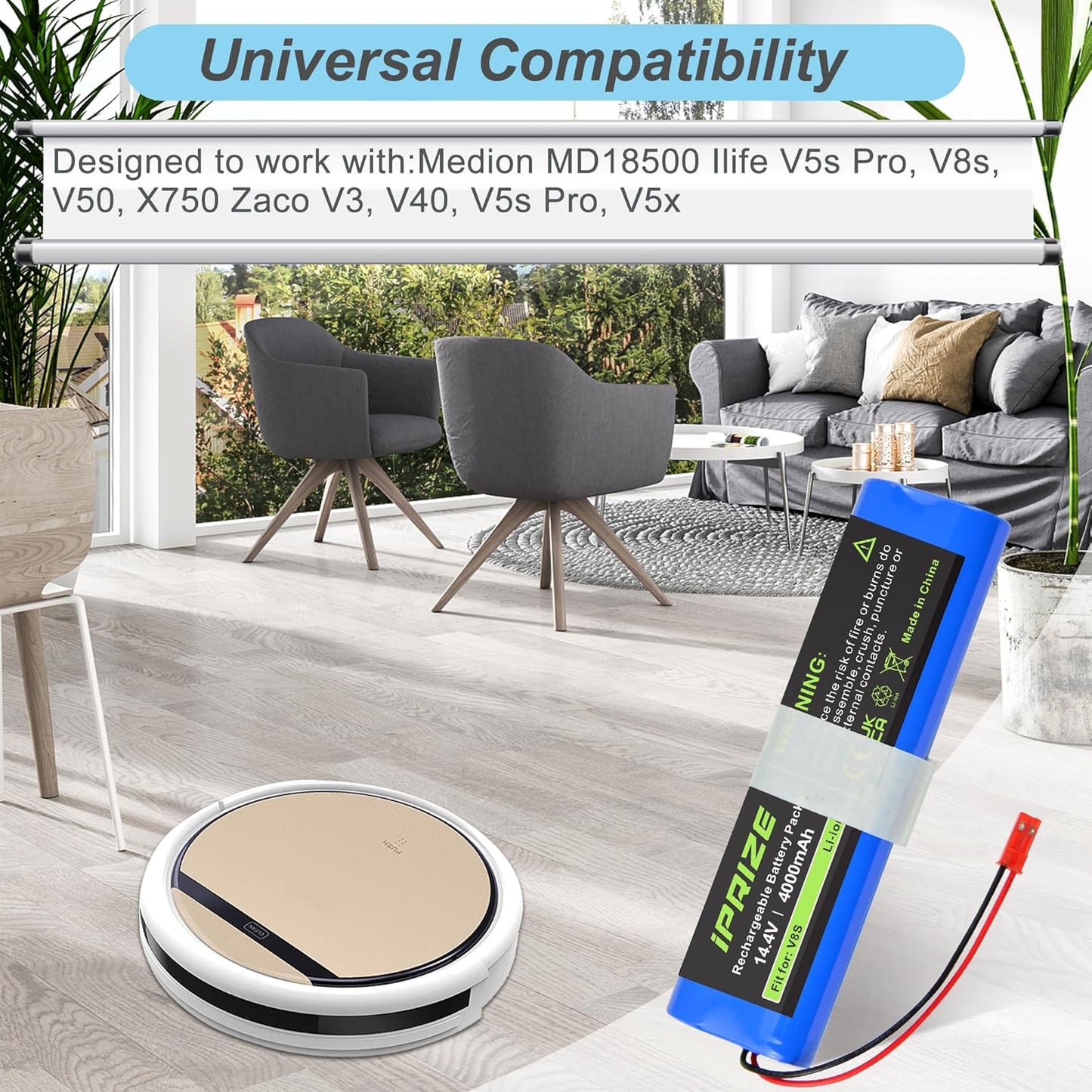 Ersatzakku für iLife und Zaco Heimroboter, 14.4V