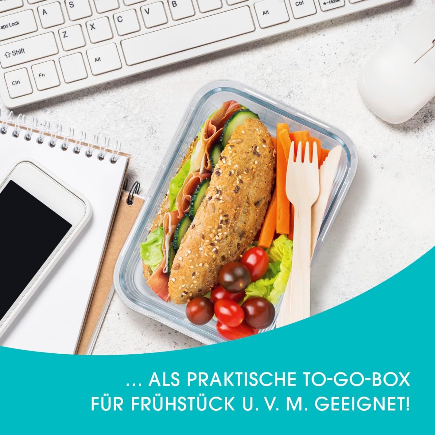 Frischhaltedosen Klick-it 8er Set, Gemischte Grössen, 8 Glas Dosen, Blau