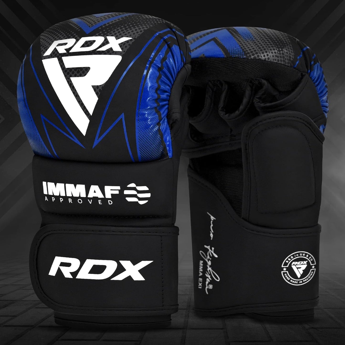 Boxhandschuhe mit offener Handfläche, Blau M