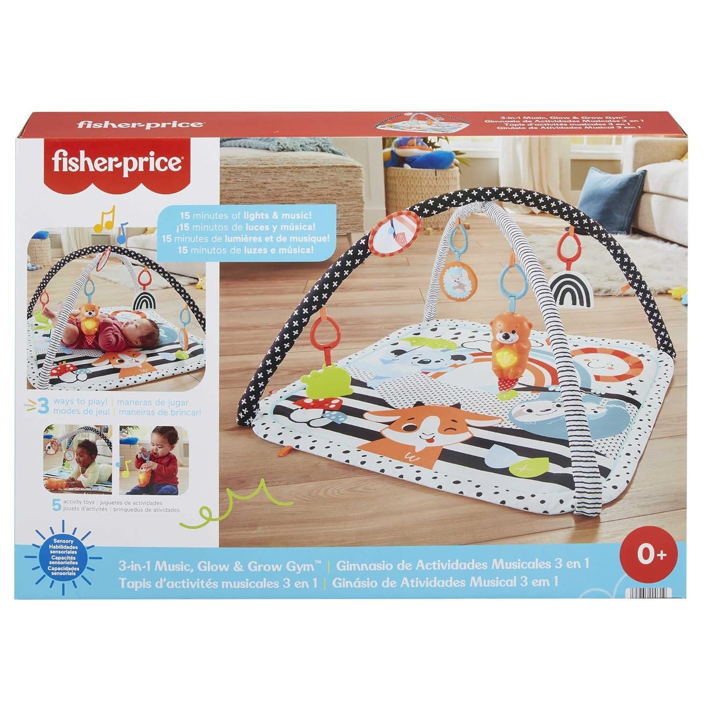 Tierfreunde Kontrast-Spieldecke, Spielbogen mit Musik und Licht, Deluxe Kick