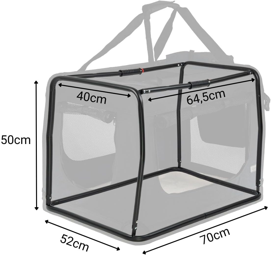 Hundetransportbox, Schwarz, 3 - M: 70x52x50 cm