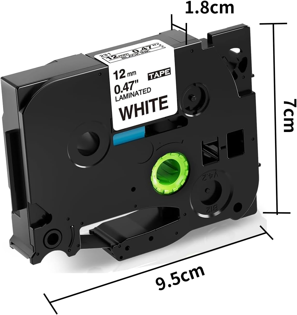 5er-Pack Ersatzband (12mm) für Beschriftungsgerät, 12mm Ersatz für Schriftband Brother P-touch Bänder 12mm Tze Aze 231 TZ-231 (Packung mit 5)