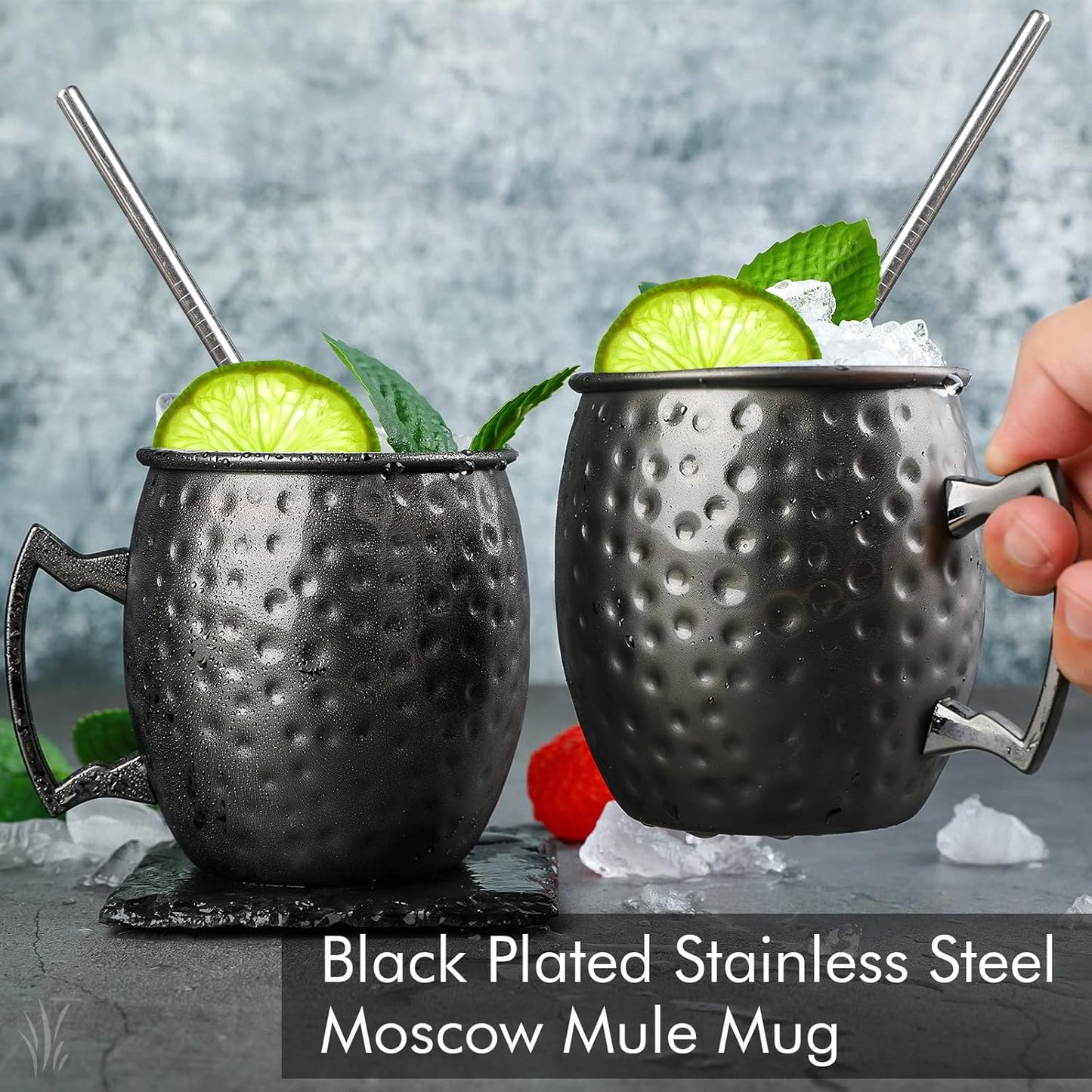 Moscow Mule Becher-Set, Schwarz